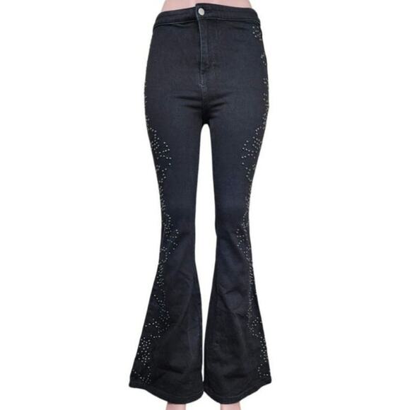 Free People Love Forever Studded Denim Flares - Picture 7 of 8